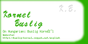 kornel buslig business card